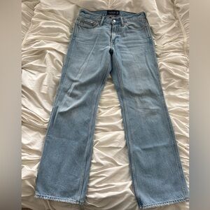 Abercrombie & Fitch Men’s Light Blue Authentic Rigid Denim Western Straight